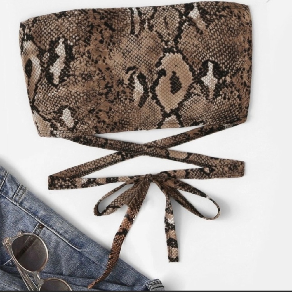 Snakeskin wrap around tube top